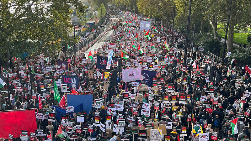 Londra’da ikinci büyük Filistin’e destek protestosu başladı
